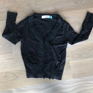 Anthropologie Sparrow cardigan with green piping